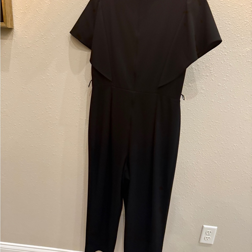 DKNY Black Junpsiut Dress with Ruffle Sleeves